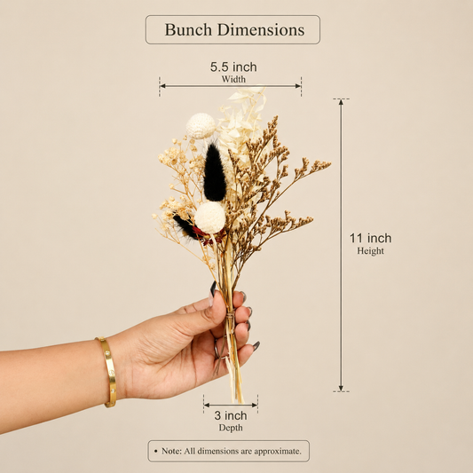 Ocean Crest Black Glass Vase with Dried Flowers | Modern Home Décor