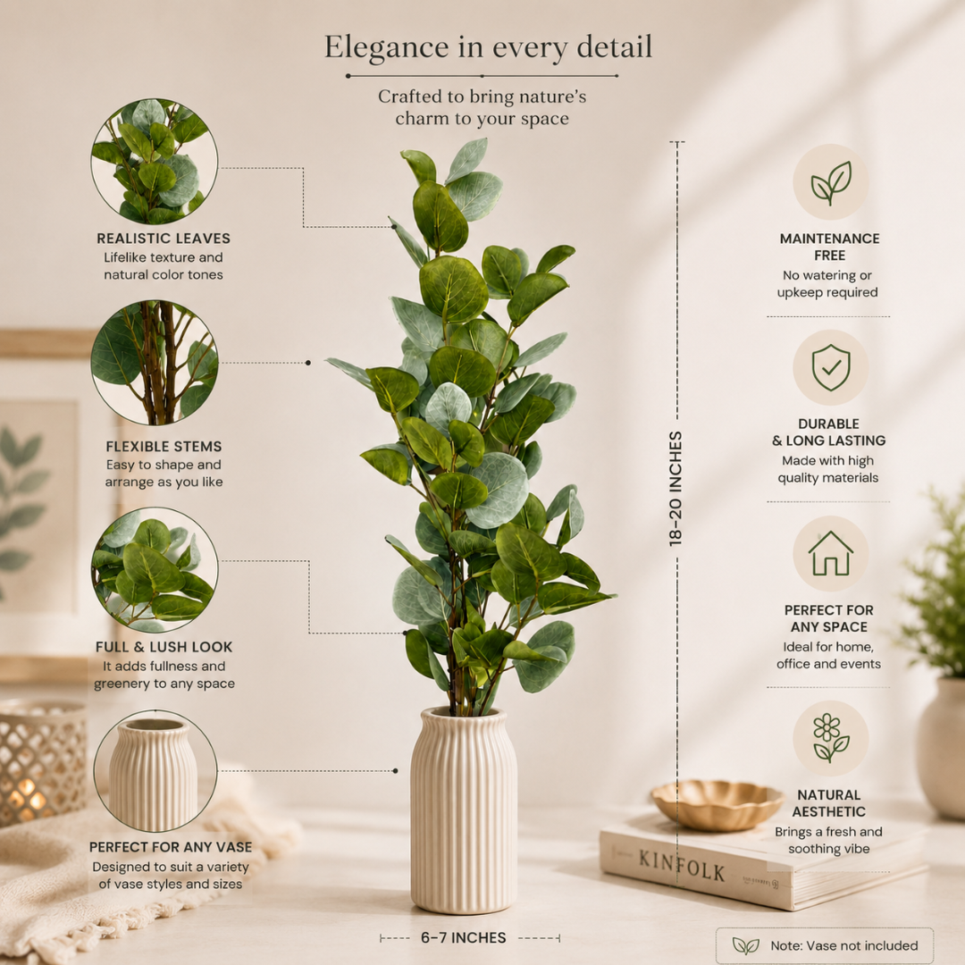 Evergreen Eucalyptus Artificial Foliage Stem | Diwali Decor