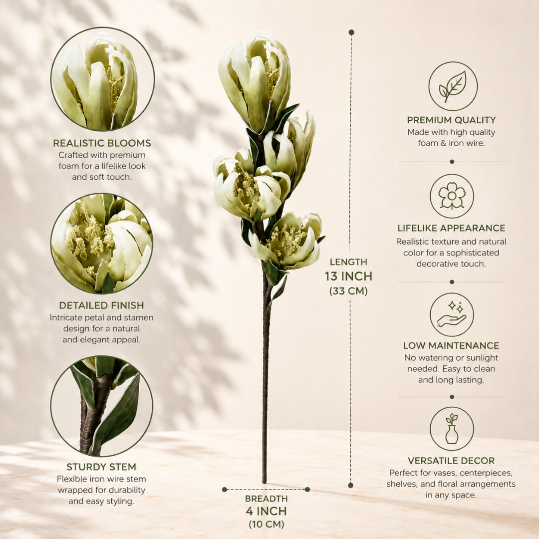 Verdant Champaca Magnolia Artificial Flower | Diwali Decor