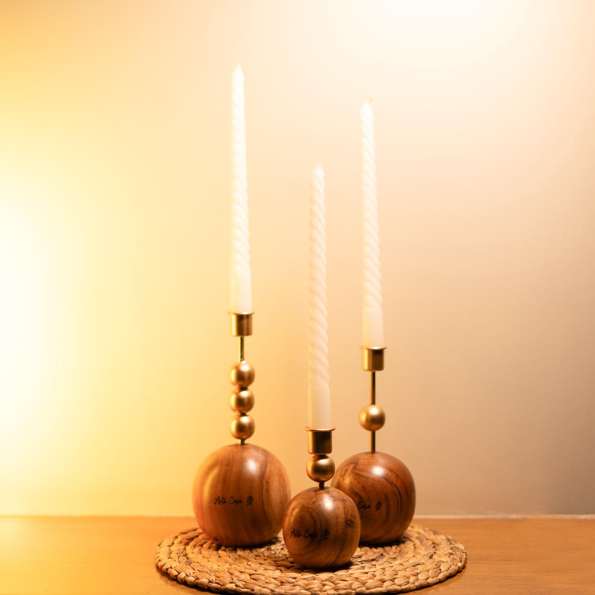 Wood and Metal Harmony candle holder