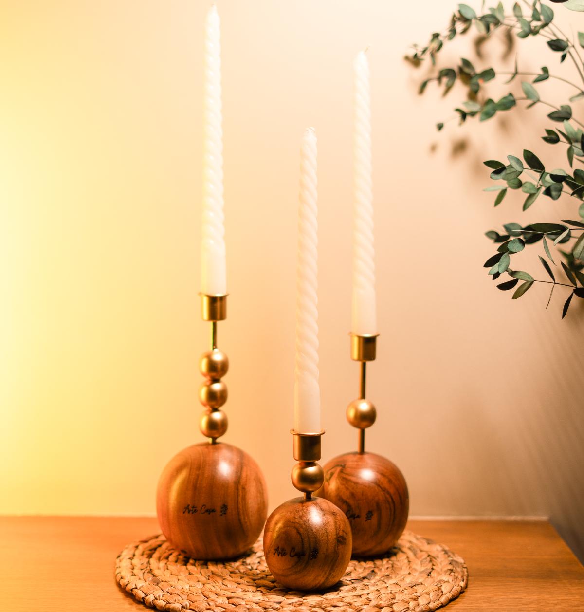 Wood and Metal Harmony candle holder