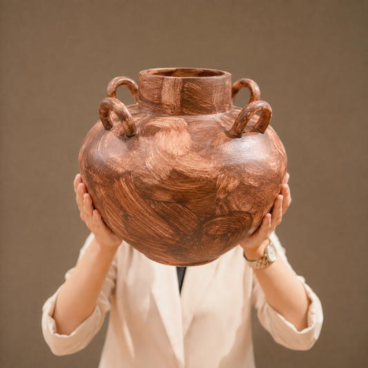 Charbagh Four-Handle Matka Decorative Vase - https://artecasa.in/