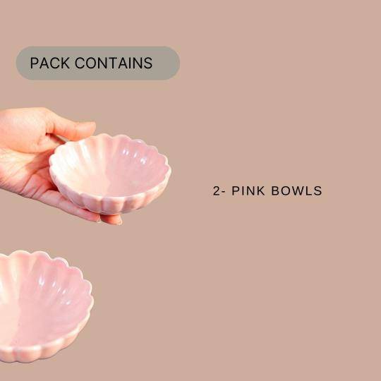 Dessert Bowl set of 2 -Pink - https://artecasa.in/