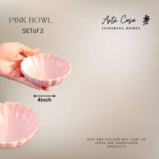 Dessert Bowl set of 2 -Pink - https://artecasa.in/