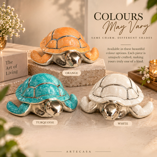 Silver Plated Turtle Ash Tray | Decorative Tabletop Décor