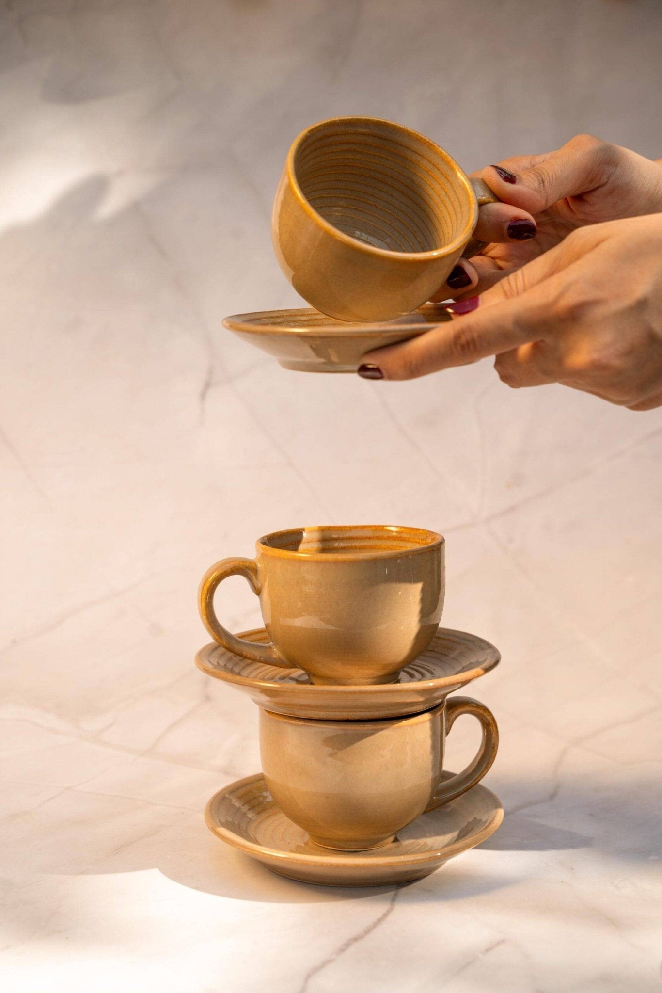 Beige Bloom Tea set - https://artecasa.in/