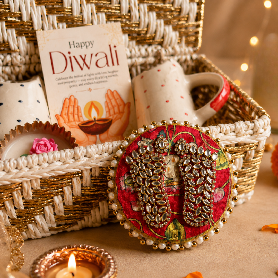 Ruby & Azure Celebration Tumbler Hamper – Premium Diwali Gift Basket