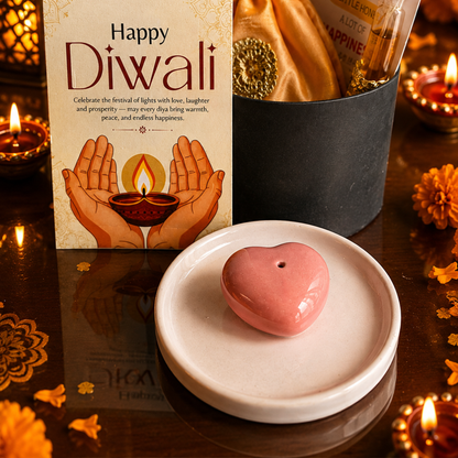 Midnight Heart Agarbatti Gift Box | Diwali Gift Hamper with Shubh Labh & Mata Laxmi Charan
