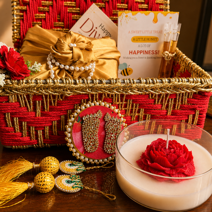 Crimson Bloom Festive Gift Basket – Premium Diwali Gift Hamper