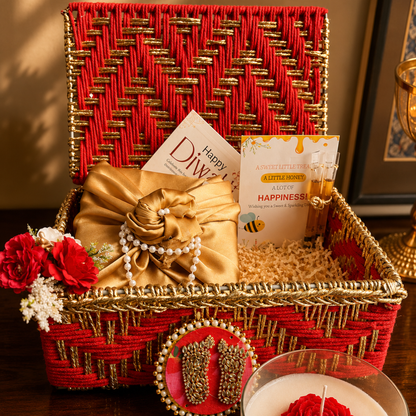 Crimson Bloom Festive Gift Basket – Premium Diwali Gift Hamper
