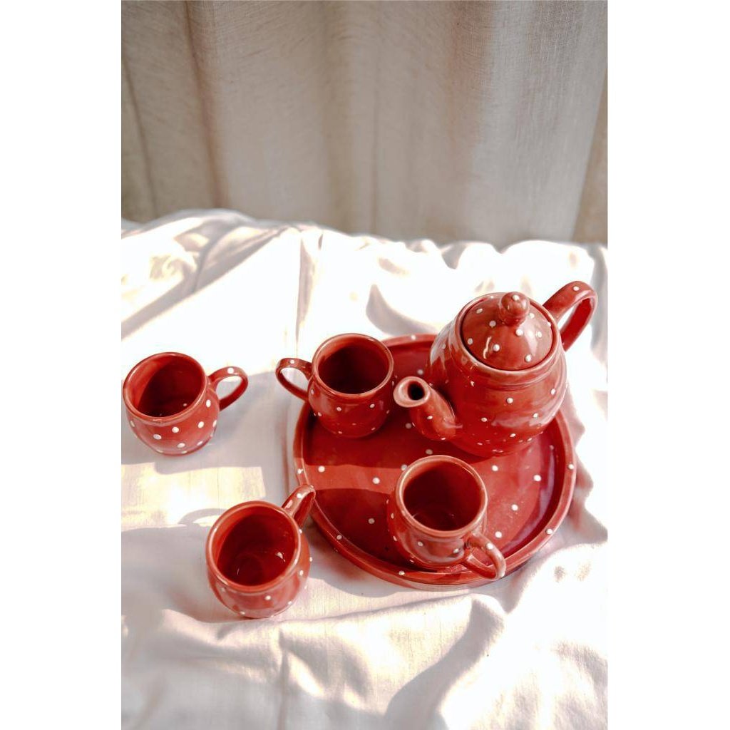 Radiant Red polka Tea arrangement