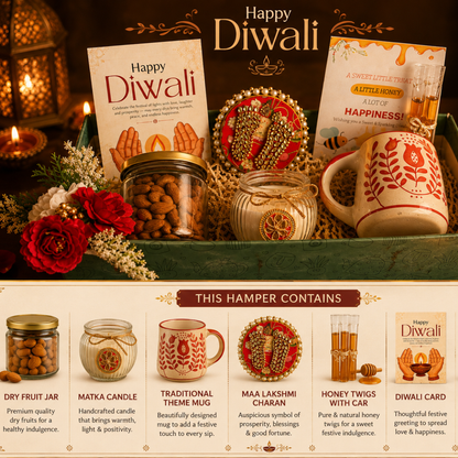 Green Harvest Celebration Gift Box | Mug, 100g Almonds & Soy Wax Candle