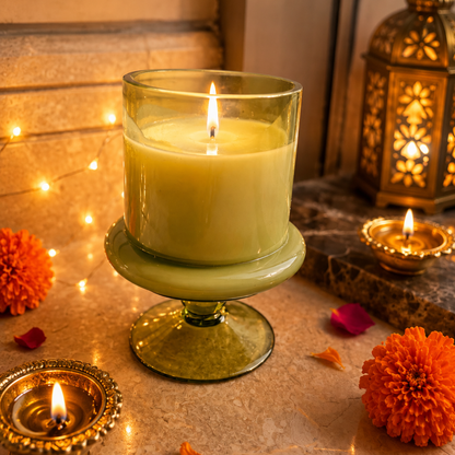 Emerald Glow Diwali Candle Gift Hamper – Elegant Festive Gift