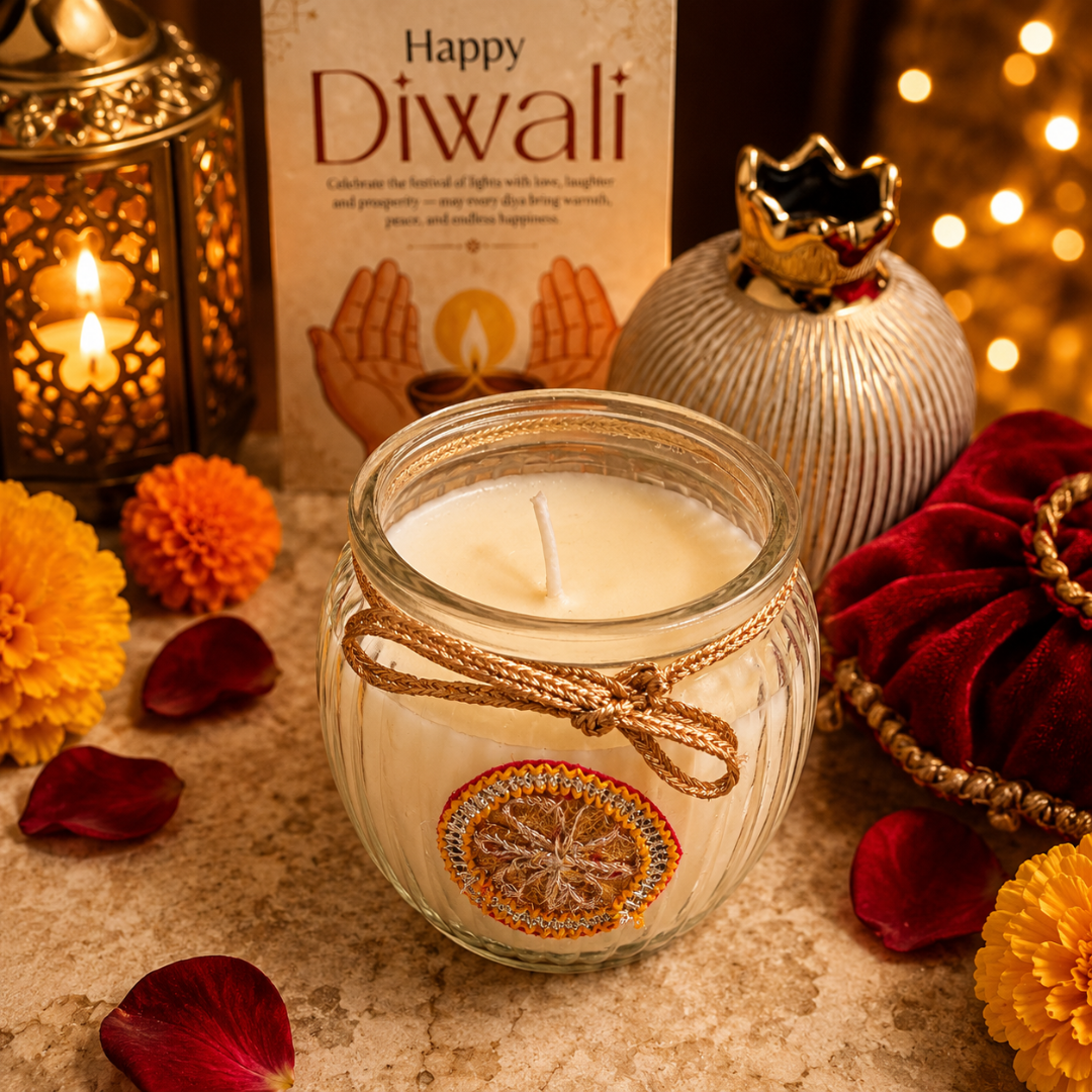 Heritage Matka Sculptural Candle | Sandalwood Diwali Candle