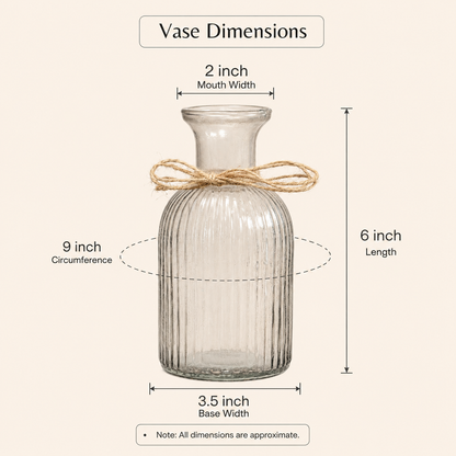 Crystal Bloom Clear Glass Vase with Dried Flowers | Modern Home Décor