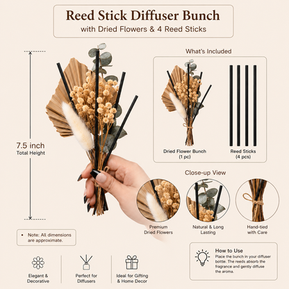 Earth Essence Reed Diffuser Garden Set | Home Fragrance & Dried Flowers.