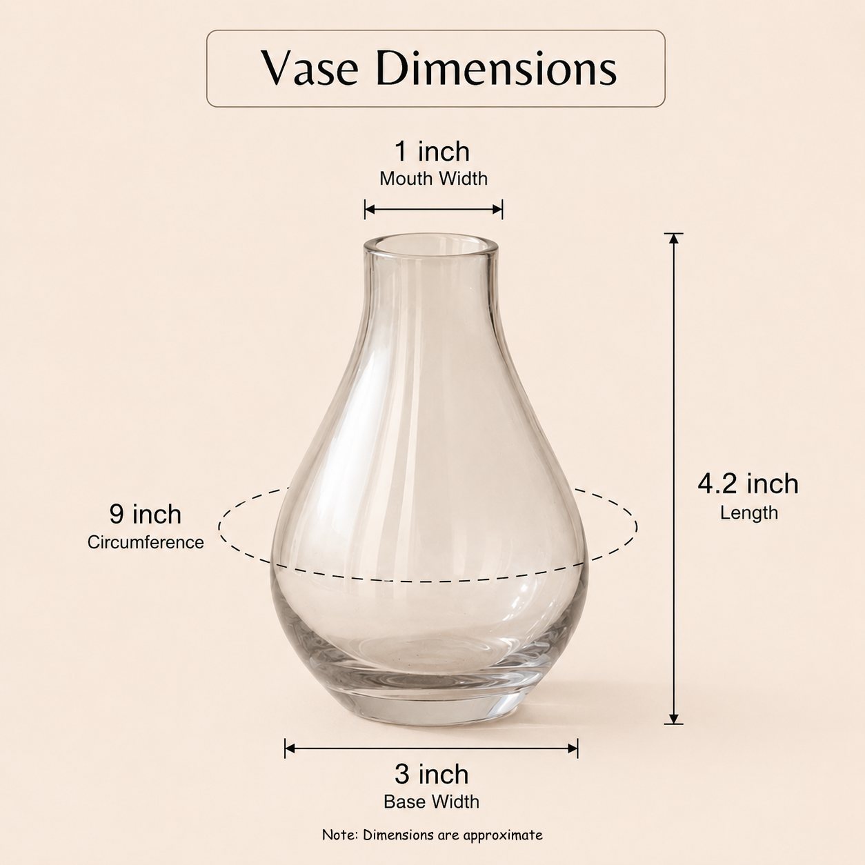 Midnight Bloom Black Glass Vase with Dried Flowers | Decorative Floral Vase for Modern Home Décor