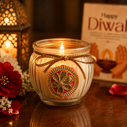 Heritage Matka Sculptural Candle | Sandalwood Diwali Candle