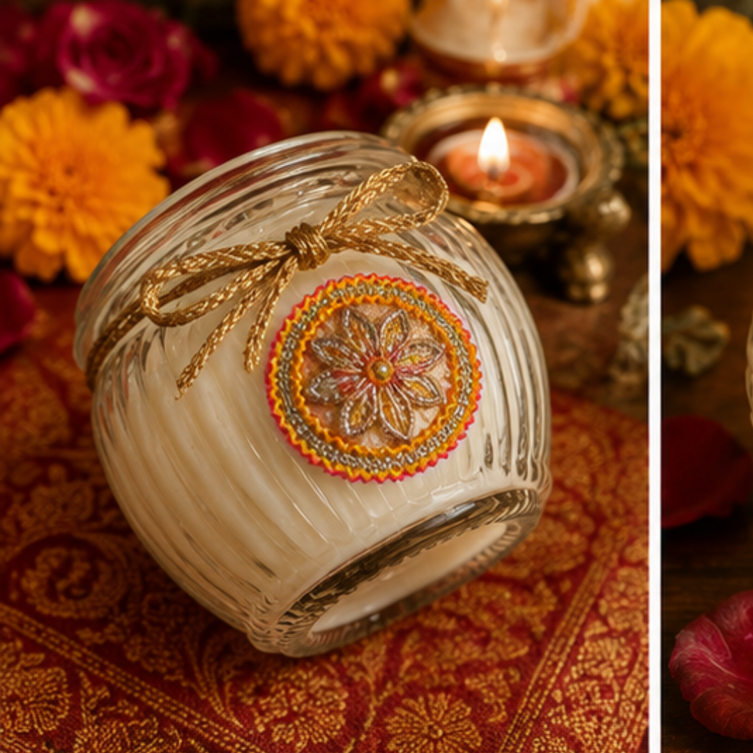 Heritage Matka Sculptural Candle | Sandalwood Diwali Candle
