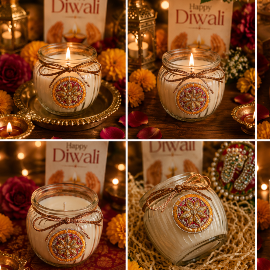 Heritage Matka Sculptural Candle | Sandalwood Diwali Candle