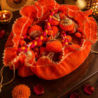 Kesar Utsav Orange Potli & Toran Set | Festive Diwali Décor