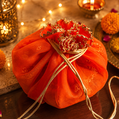 Kesar Utsav Orange Potli & Toran Set | Festive Diwali Décor