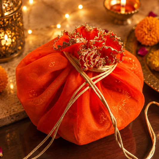 Kesar Utsav Orange Potli & Toran Set | Festive Diwali Décor - https://artecasa.in/