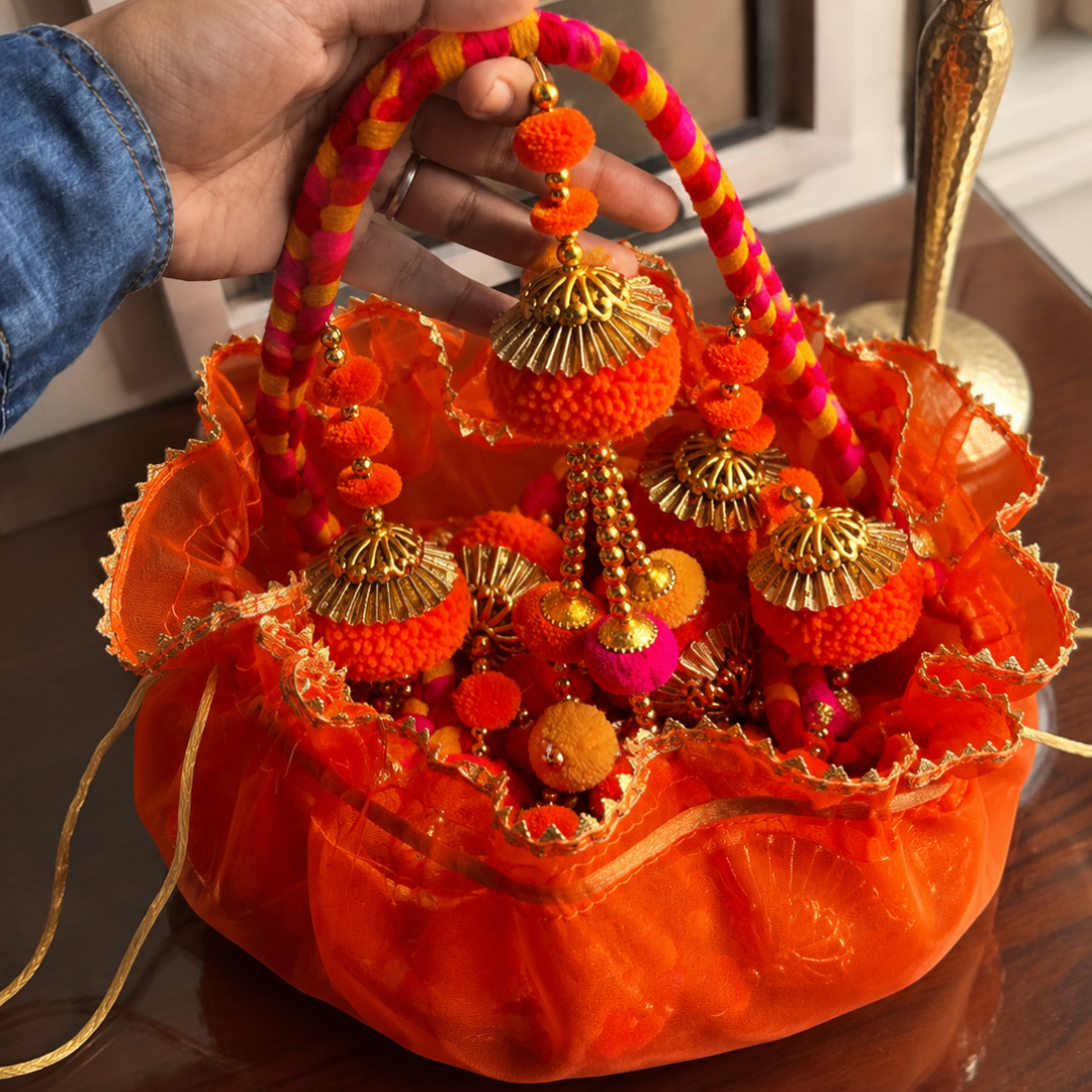 Kesar Utsav Orange Potli & Toran Set | Festive Diwali Décor