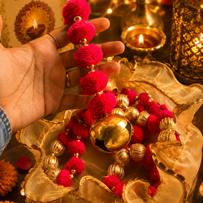 Gulabi Utsav Golden Potli Gift Set | Pink Festive Toran