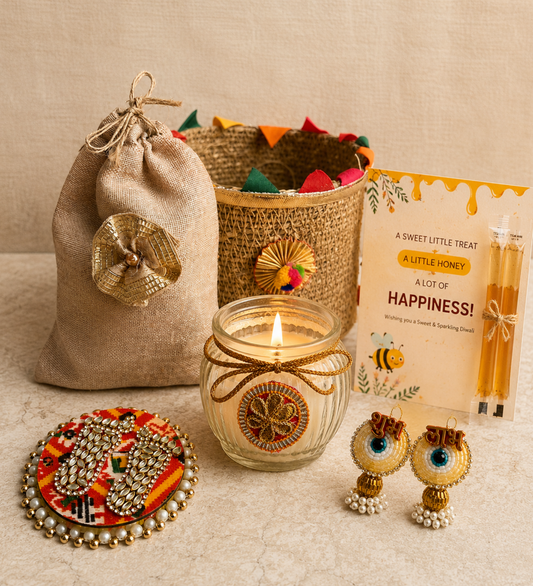 Festive Pomp-Pom Basket Hamper