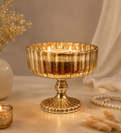 Silver Shimmer Urli Decorative Candle – Elegant Festive Soy Wax Candle