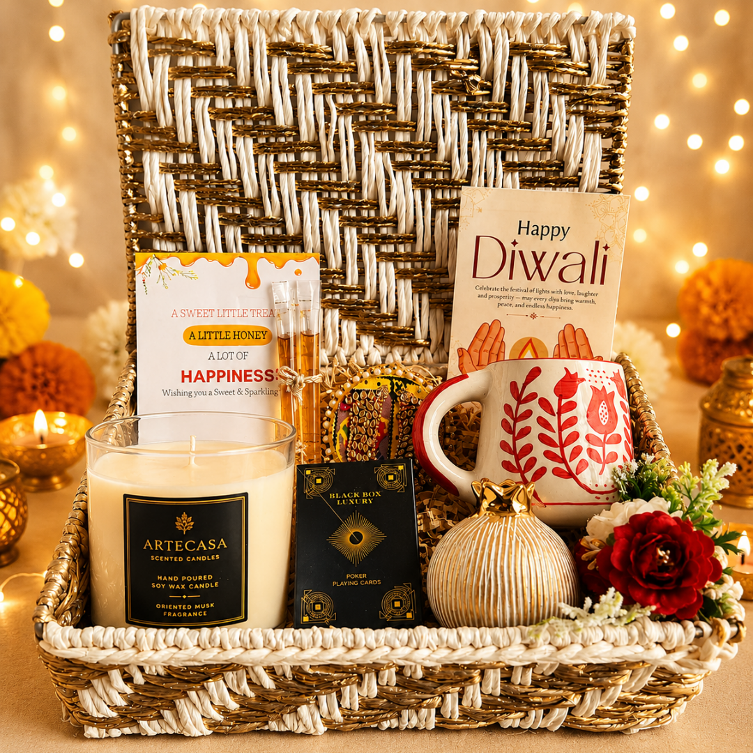 Royal Shagun White & Gold Diwali Gift Hamper