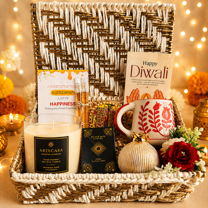 Royal Shagun White & Gold Diwali Gift Hamper