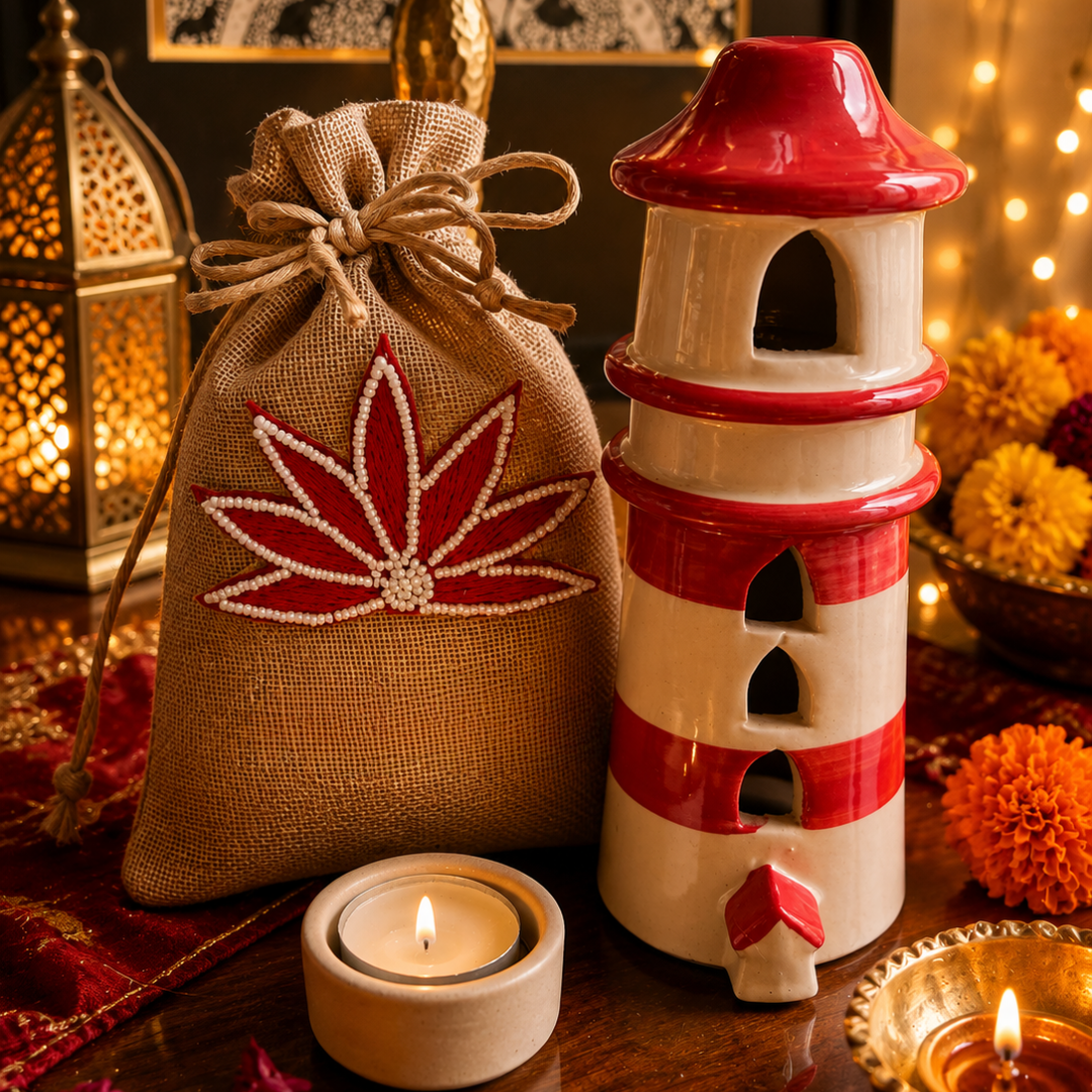 Shubh Labh Ruby Tealight Festive Decor – Diwali Home Décor