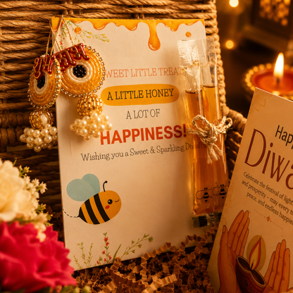 Rustic Ruby Jute Gift Basket | Red Mug & Shubh Labh Festive Hamper
