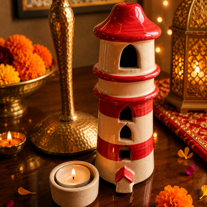 Shubh Labh Ruby Tealight Festive Decor – Diwali Home Décor
