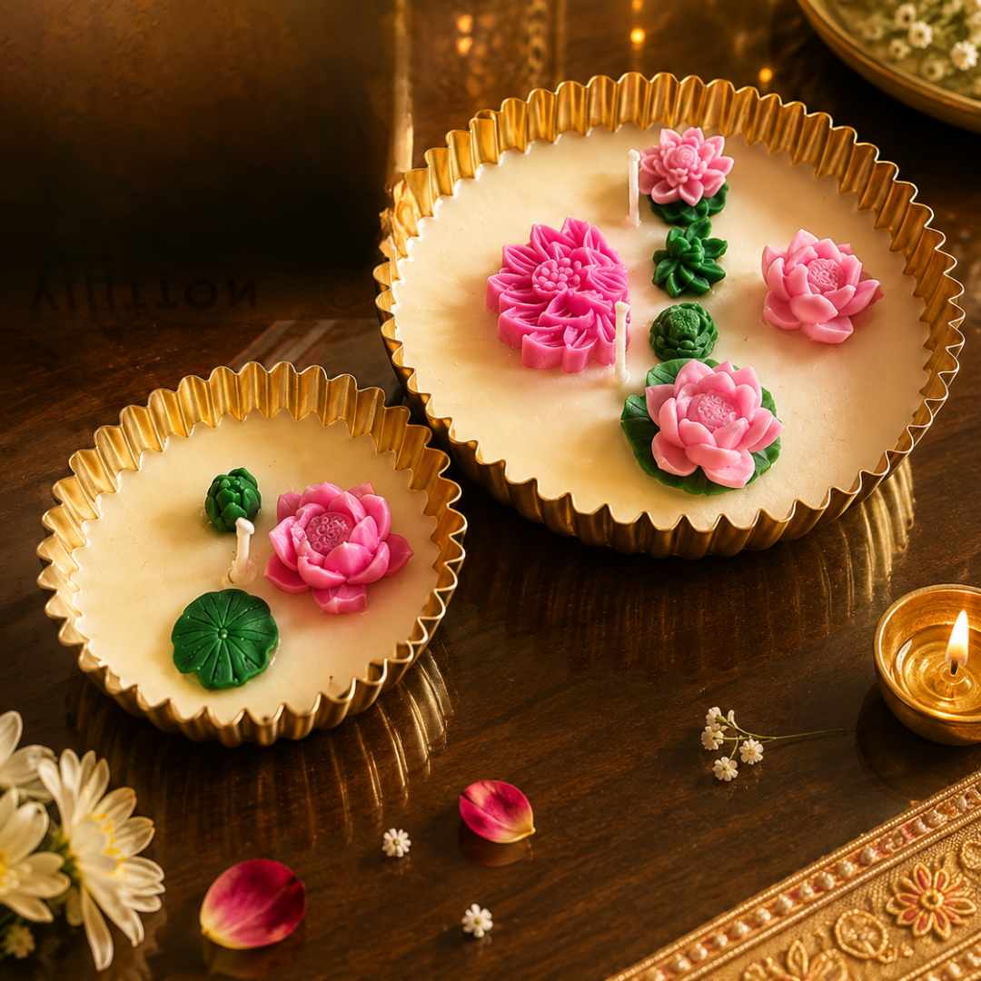 Twin Aura Urli Candle Set of 2 | Lemon Grass Diwali Candles