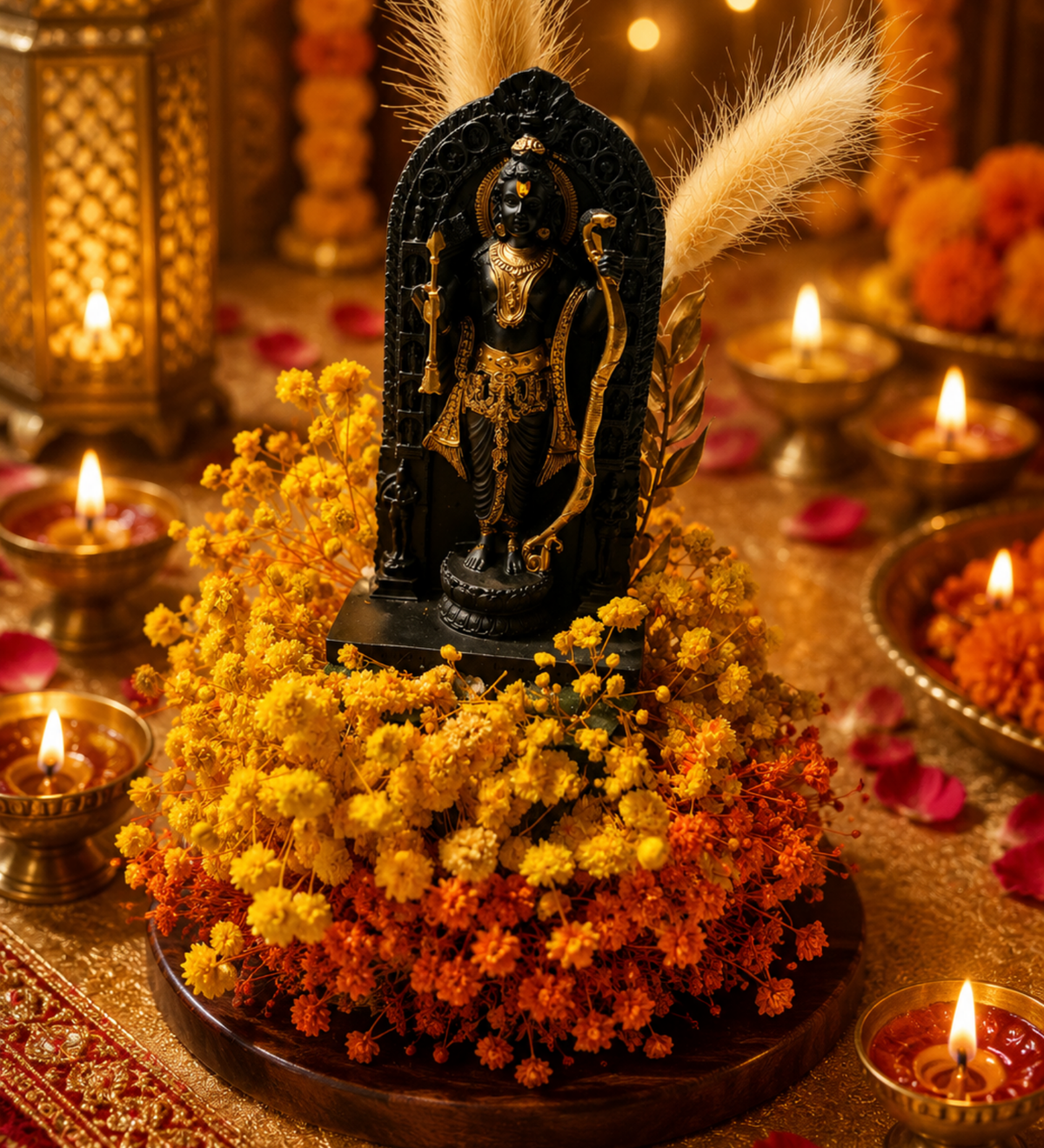 Ram Darbar Blessings Decorative Dome | Elegant Ram Ji Festive Showpiece