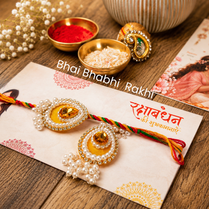 Artecasa Ivory Pomegranate Rakhi Gift Hamper for Bhai Bhabhi | Premium Raksha Bandhan Gift Box