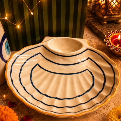 Emerald Nazar Luxe Gift Box | Evil Eye, Seashell Platter & Diwali Candle Hamper