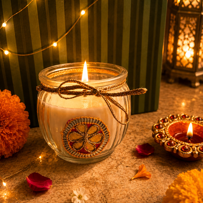 Emerald Nazar Luxe Gift Box | Evil Eye, Seashell Platter & Diwali Candle Hamper