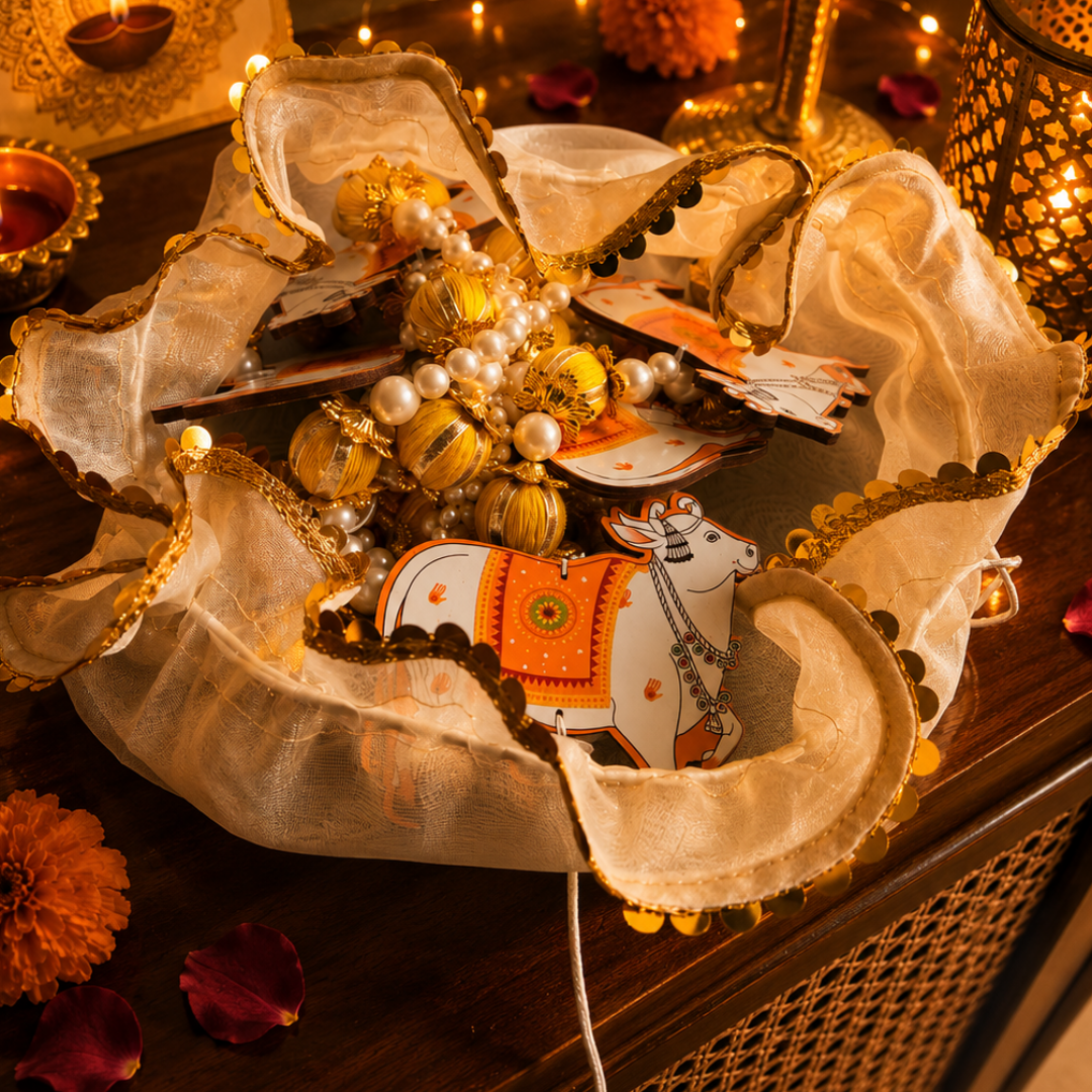Emerald Festive Harvest Gift Box | Premium Diwali Hamper with Pomegranate, Dry Fruits & Urli Candle