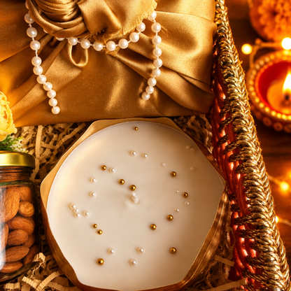 Rang Utsav Grand Orange Diwali Gift Basket | Shubh Labh, Almonds & Festive Décor