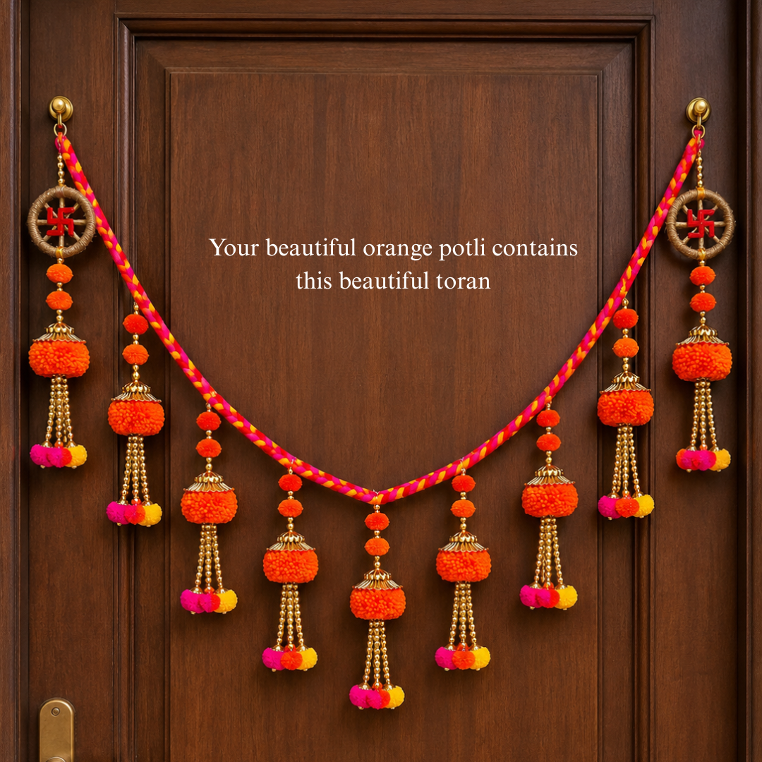 Rang Utsav Grand Orange Diwali Gift Basket | Shubh Labh, Almonds & Festive Décor