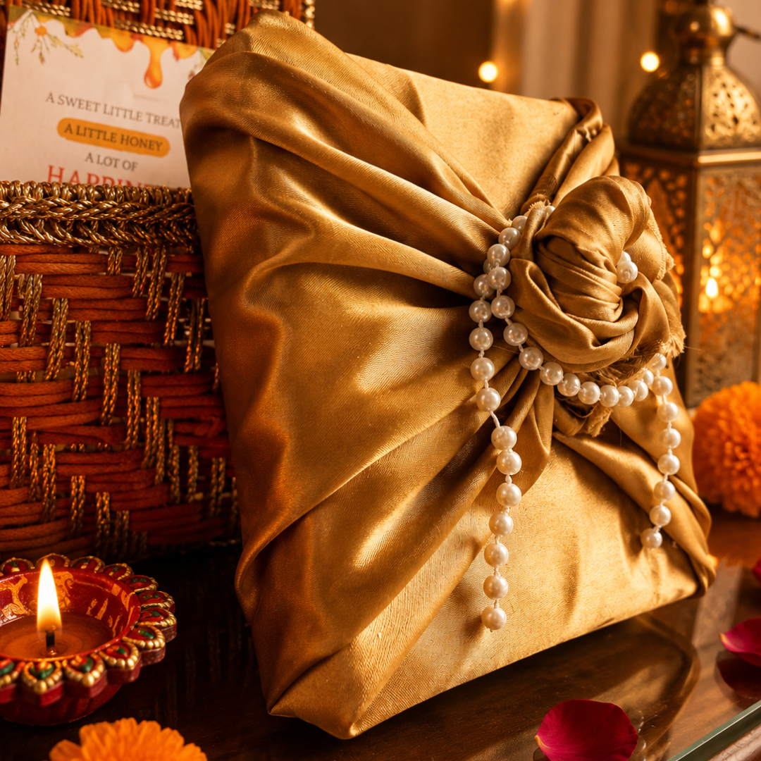 Rang Utsav Grand Orange Diwali Gift Basket | Shubh Labh, Almonds & Festive Décor