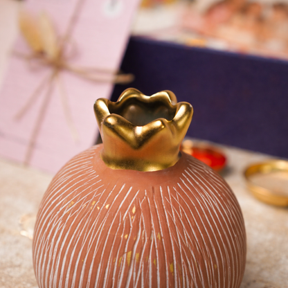 Artecasa Pink Pomegranate Rakhi Gift Hamper | Premium Bhai Bhabhi Raksha Bandhan Gift Hamper with Decorative Vase, Rakhi Set & Festive EssentialsArtecasa Pink Pomegranate Rakhi Gift Hamper | Premium Bhai Bhabhi Raksha Bandhan Gift Hamper