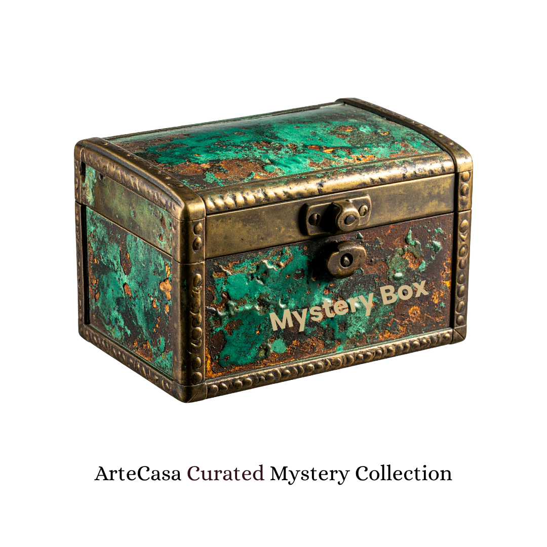 ArteCasa Signature Mystery Box with vases, dried flowers, figurines, storage jars and candle holders
