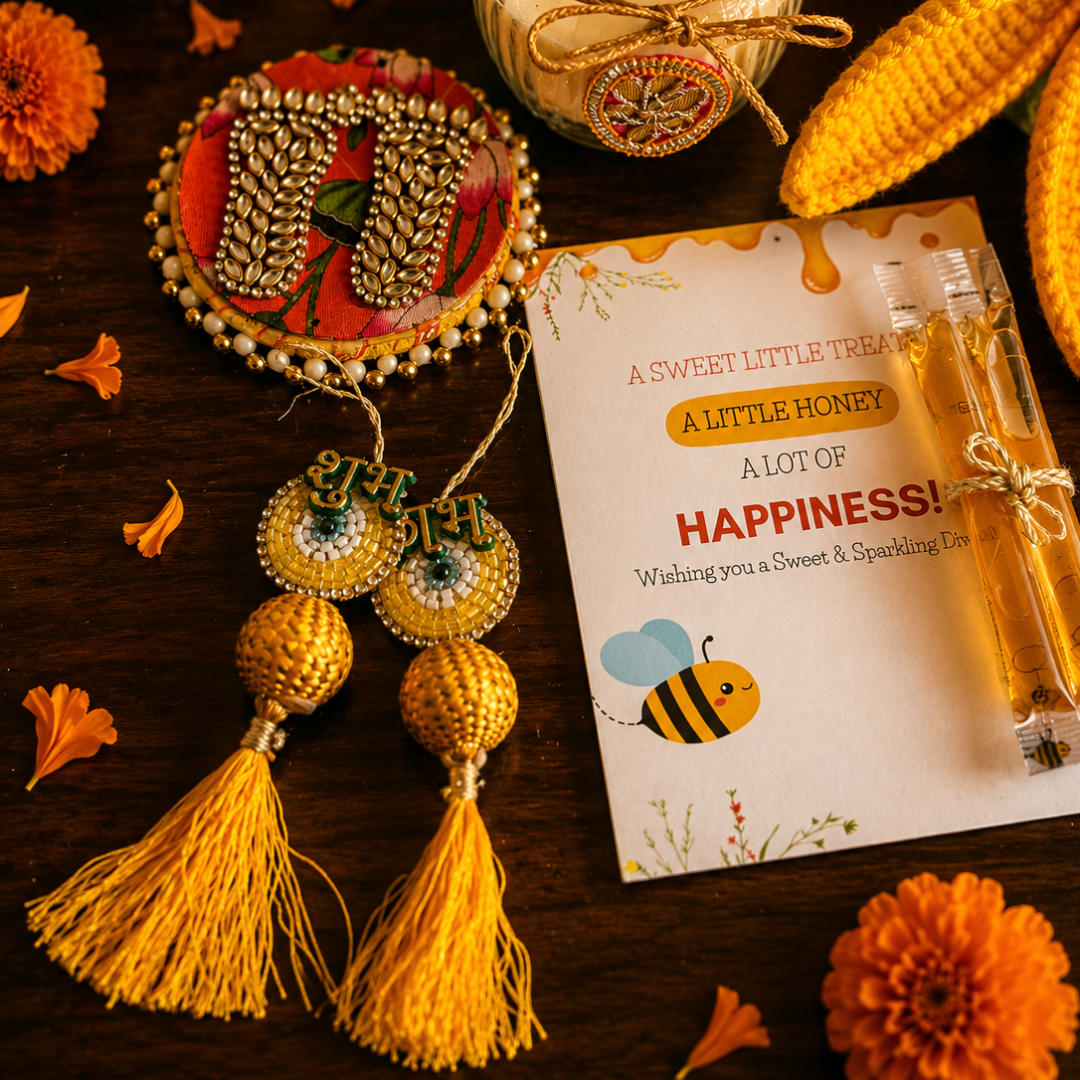 Sunshine Crochet Tulip Candle Gift Hamper – Elegant Diwali Gift
