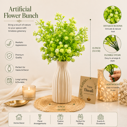 Garden Mist Green Gypsophila Artificial Flower | Diwali Decor