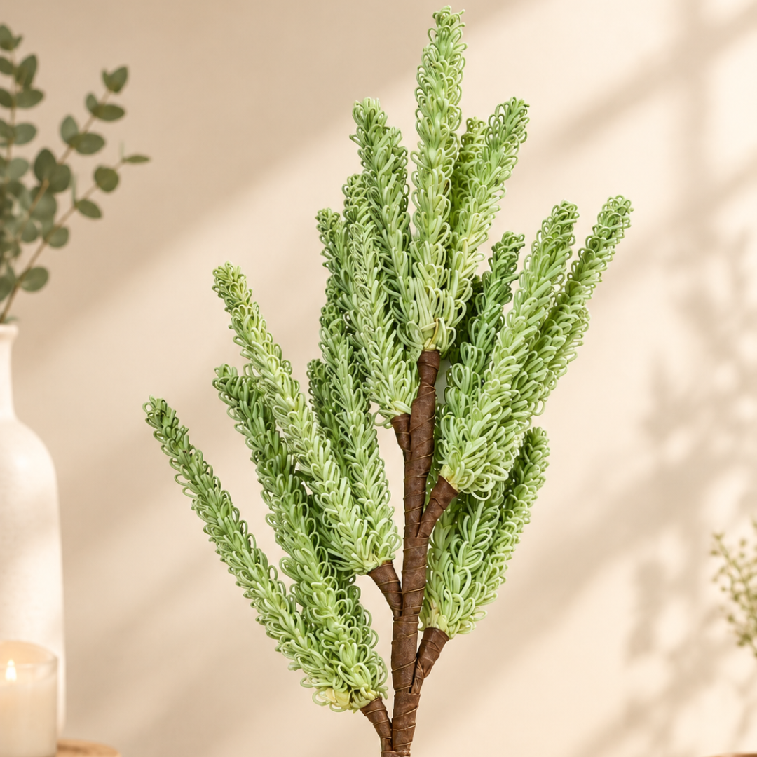 Meadow Mist Green Pampas Reed Stem | Diwali Decor